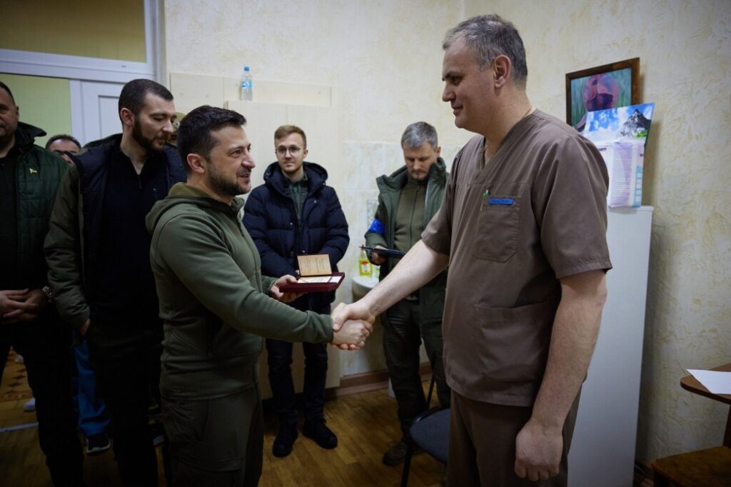 Vladimir Zelenskiy visits wounded soldiers by Russian attacks on Ukraine