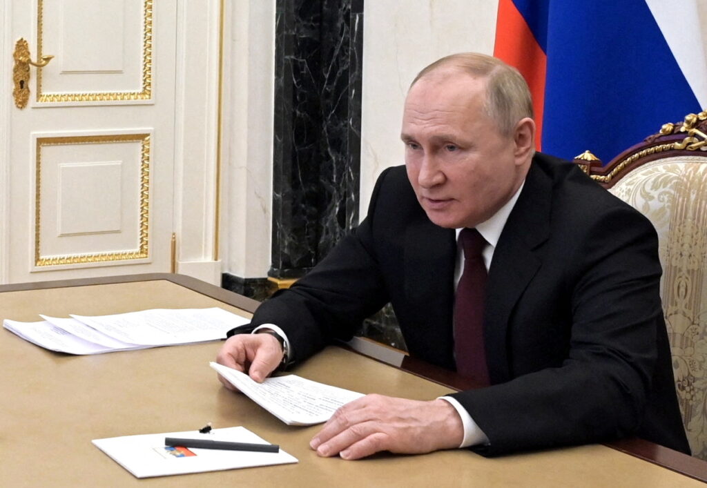 Russian President Putin chairs a meeting in Moscow